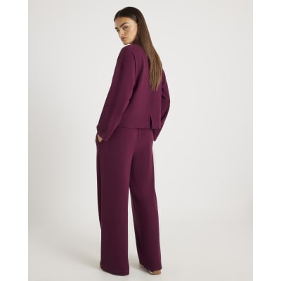 Red Cosy Wide Leg Trousers