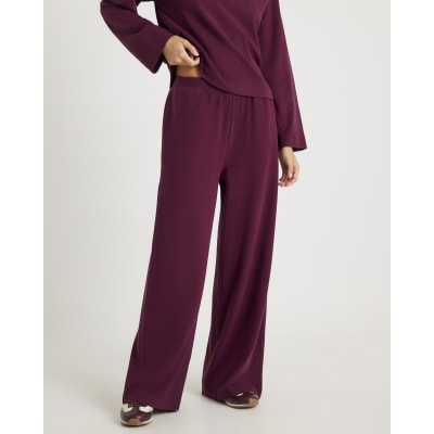 Red Cosy Wide Leg Trousers
