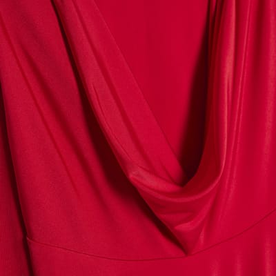 Red Cowl Neck Bodysuit