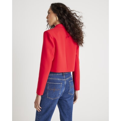 Red Cropped Blazer