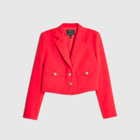 Red Cropped Blazer