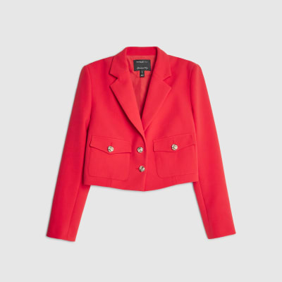 Red Cropped Blazer