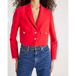 Red Cropped Blazer
