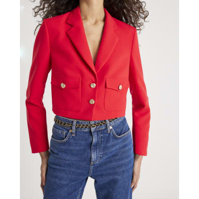 Red Cropped Blazer