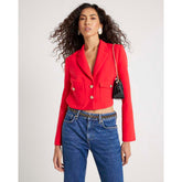 Red Cropped Blazer