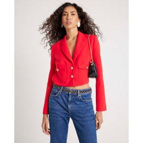 Red Cropped Blazer