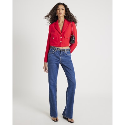 Red Cropped Blazer