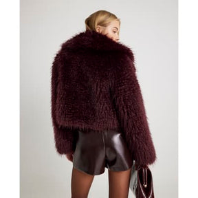 Red Faux Fur Coat