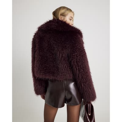 Red Faux Fur Coat