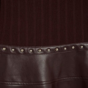 Red faux leather hybrid mini Dress