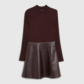 Red faux leather hybrid mini Dress