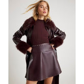 Red faux leather hybrid mini Dress