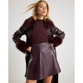 Red faux leather hybrid mini Dress