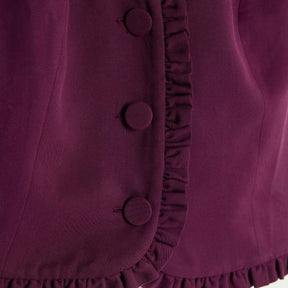 Red Frill Button Tailored Top