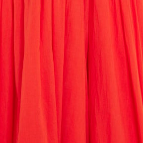 Red frill Sleeve Midi Dress