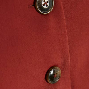 Red High Neck Fitted Waistcoat