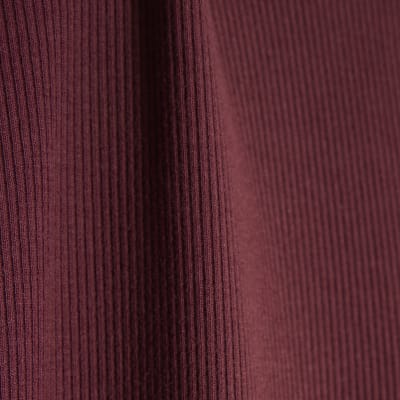 Red High Waisted Ribbed Flared Leggings