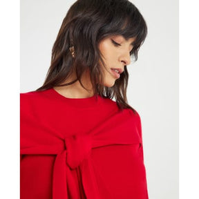 Red Knit Long Sleeve Bow Jumper