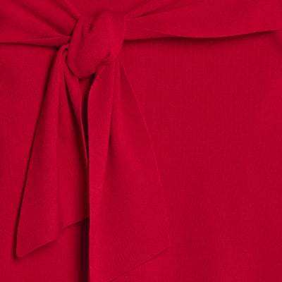 Red Knit Long Sleeve Bow Jumper