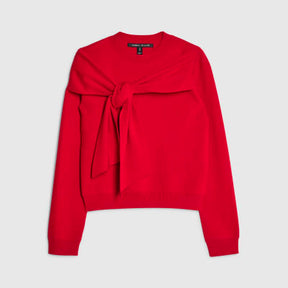 Red Knit Long Sleeve Bow Jumper