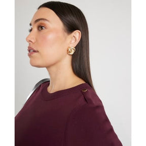 Red Knit Long Sleeve Top