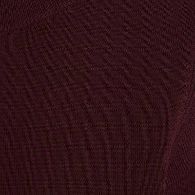 Red Knit Long Sleeve Top