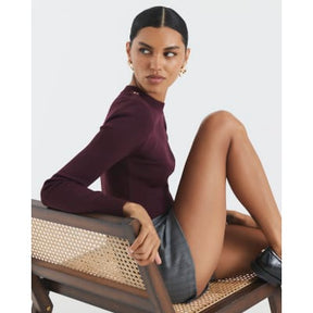 Red Knit Long Sleeve Top