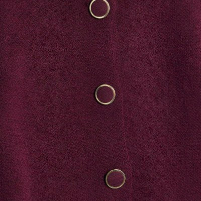 Red Knitted Button Detail Cardigan