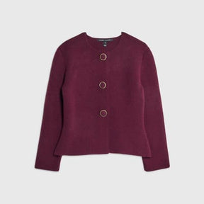 Red Knitted Button Detail Cardigan