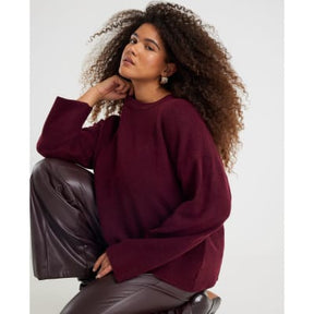 Red Knitted Crew Neck Jumper