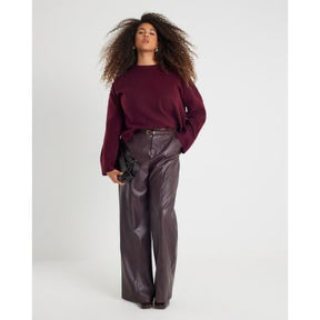 Red Knitted Crew Neck Jumper