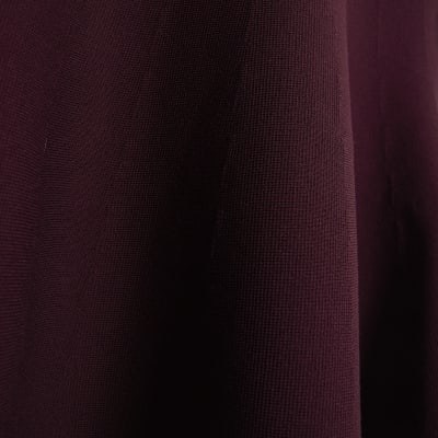 Red Knitted Flare Midi Skirt