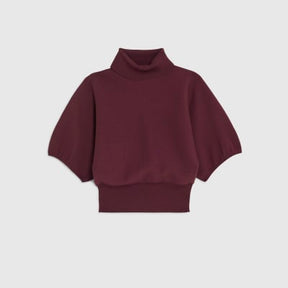 Red Knitted Puff Sleeve Top