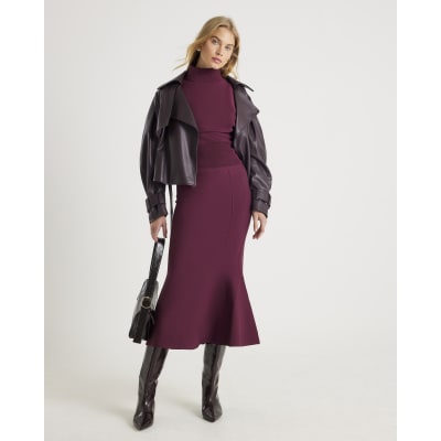 Red Knitted Puff Sleeve Top