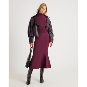 Red Knitted Puff Sleeve Top