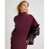 Red Knitted Puff Sleeve Top