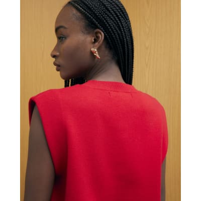 Red Knitted Waistcoat