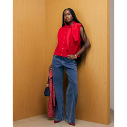 Red Knitted Waistcoat