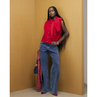 Red Knitted Waistcoat