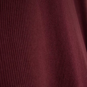 Red Long Sleeve Crew Neck Ribbed Top