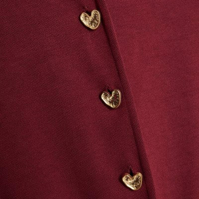 Red Long Sleeve Cropped Heart Top
