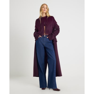 Red Long Sleeve Fringed Cardigan