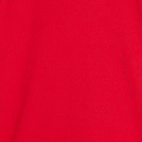 Red Long Sleeve Ribbed Crew Neck Top