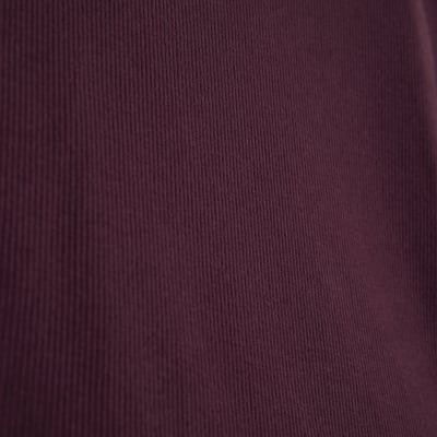 Red Long Sleeve Scallop Trim Top