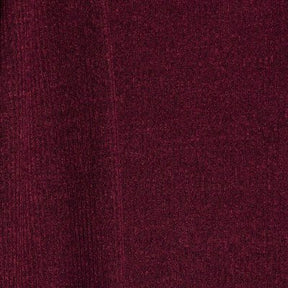 Red Long Sleeve Scarf Neck Ribbed Top