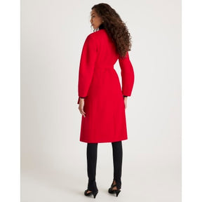 Red Longline Belted Coat