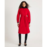 Red Longline Belted Coat
