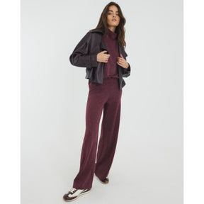 Red Lurex Wide Leg Trousers