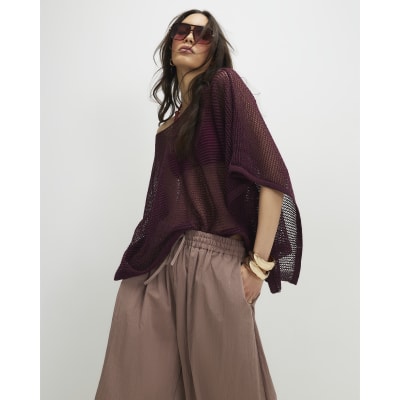 Red Metallic Knitted Cape