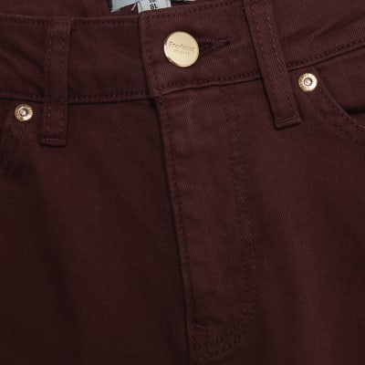 Red Mid Rise Bootcut Jeans